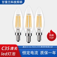 C35Bulb LED Imitation tungsten filament candle lamp with warm light, dimmable pendant light E12E14Sc