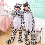 Zebra Kigurumi Pajamas Animal Onesie Children Sleepwear Flannel Homewear Kids Cosplay Costume