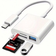 3-In-1 USB-C Card Reader - Fast Transfer & Plug & Play, Compatible With IPad Pro, Air/Pro, Chromeboo