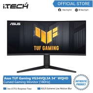 Asus TUF Gaming VG34VQL3A Gaming Monitor 34-inch WQHD (3440x1440), 180Hz, Curved Gaming Monitor