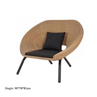 BUNISE P2413 ชุดเฟอร์นิเจอร์หวายกลางแจ้ง - โซฟา & เก้าอี้หวายทนแดดฝน เหมาะสำหรับริมสระว่ายน้ำ & สวน