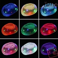 JUNEGOODS Jazz Hat Dress Dance Party  Fashion Light Up Led Fedora Trilby