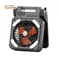 Solar Powered Fan Camping with LED Light, Portable Camping Fan with Solar Panel, Rechargeable Tent C