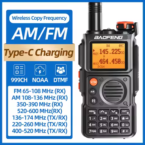 Baofeng UV-K6 Long Range Walkie Talkie Full Band Wireless Copy Frequency Type-C Charge UHF VHF Amate