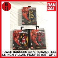 POWER RANGERS SUPER NINJA STEEL 5.5 INCH VILLAIN FIGURES (SET OF 3) BANDAI GALVANAX RIPCON BRAX