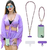 Guoeappa 3 in 1 Convertible Crystal Lanyard with Crossbody, Neck and Wrist Options, Bling Phone Stra