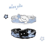 Snow Picking Star Kitten Puppy Couple Ring Original vintage Ring Open Ring gyj6.25