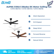ALPHA COSA 5 Blades DC Motor Ceiling Fan CX10-5B/40 /CX10-5B/46 /CX10-5B/56 |DC Energy |Silent Opera