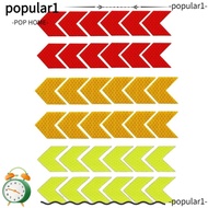 POP 36Pcs Safety Warning Stripe Adhesive Decals, Red + Yellow + Green Reflective Material Strong Reflective Arrow Decals, 4*4.5cm