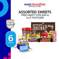 [Popular Dessert Set] Assorted Sweets M&M'S Snickers Mars & Skittles For Free Tote Bag + ILLIT Postc