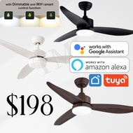 Bestar Razor 46inch 54inch DC Smart Ceiling Fan with Dimmable Light Google Assistant Tuya Amazon Ale