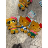 Japan KITTY Hawaii Grilled Coke Series Bead Chain Doll Charm Sun-Fired Sun-Dried Black Leather kt Pl