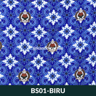 Kain Batik Seragam Sekolah SD/SMP/SMA BS01 Iklhas Beramal Warna Hijau/Biru/Kuning/Merah