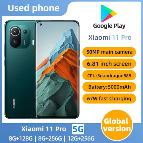 Xiaomi 11pro 5G Android 6.81 inch Qualcomm Snapdragon 888 RAM 12GB ROM 256GB used phone