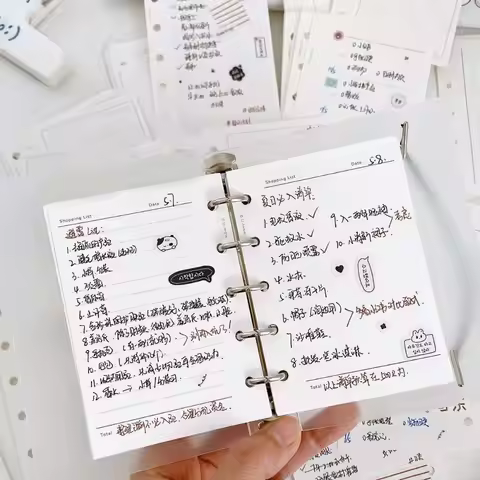 50Sheets M5 A8 Loose-Leaf Notebook Refill Paper 5-hole Index Inside Page Cards Inner Refill Binder P