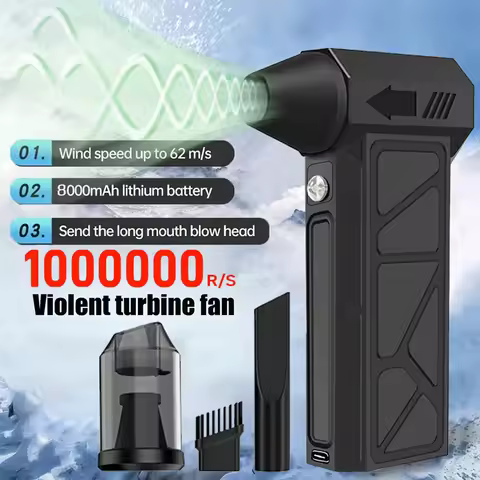 2026 New Electric Turbo Jet Fan 1000000 RPM Brushless Motor Turbo Violent Fan USB Rechargeable Power