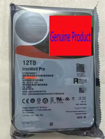 NEW IronWolf Pro 12TB 7.2K SATA 6Gb/s 3.5'' Internal NAS HDD ST12000NE0007