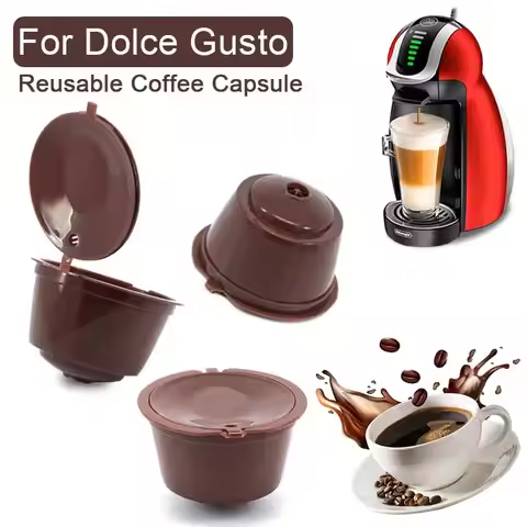 6Pcs Fit Dolce Gusto Coffee Capsule Reusable Coffee Pod For Nescafe Dolce Gusto With Spoon Brush Kit