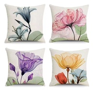 45x45cm Modern Botanical Flower Cushion Cover Polyester Throw Pillowcase Minimalist Decor No Insert