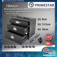 Primestar TM 19inch Sirim Standard Solid Server Rack Drawer with cage nut bracket and Keylock [Size: