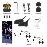 V6 Plus Motorcycle Helmet Intercom - 1500m Bluetooth Headset Waterproof Communication System