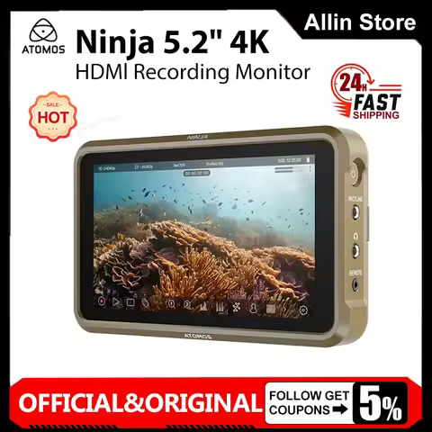 Atomos Ninja 5.2" 4K HDMI Recording Monitor Compatible with Huge Range of HDMI-output Cameras Built 