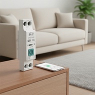 JIUJI 63A 1P+N WiFi kWh Metering MCB with Timer Relay, App Monitoring & Overcurrent Protection