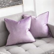 1pc Velvet Trimmed Solid Square Cushion Cover, 18 X 18 Inch (45 X 45 Cm), For Sofa, Bedroom, Car