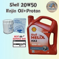 Shell Helix HX3 20W50 Engine Oil (4Liter) For Proton , Toyota , Honda , Perodua , Kia , Hyundai