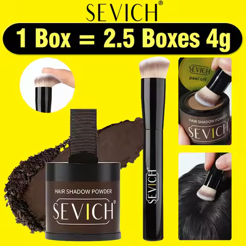 SEVICH Hairline Powder With Brush Black Root Cover Up Instant Waterproof Hairline Shadow Powder Hair