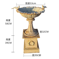 อ่างน้ำรูปตัวนกโลหะหล่อ Garden Bird Feeder Outdoor Decor Fountain Landscape Yard Ornaments Cast Iron
