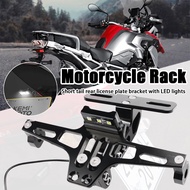 Led Universal License Motorcycle Adjustable Plate Holder With Light Plate