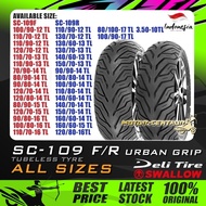 TAYAR MOTORSIKAL SWALLOW SC109 URBAN GRIP TUBELESS TYRE 350,60,70,80,90,100,110,120,130,140,160-10,1