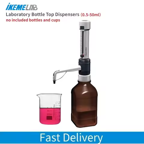 IKEME Laboratory Bottle Top Dispensers for Liquid Handling 0.5mL to 50mL Liquid Dispenser Autoclavab