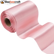 1roll 20M Double Face Polyester Ribbon Satin Ribbon for Gift box Packaging Accessories Pink 4 inch(1