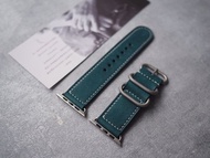 純手工牛皮磨砂湖藍蘋果Applewatch錶帶ultra錶帶 客製化刻字