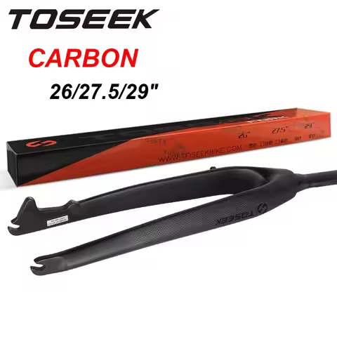 TOSEEK Cabon Fiber MTB Fork 26/27.5/29 Inch Mountain Bike Rigid Fork 1-1/8" Tapered Bicycle Front Fo
