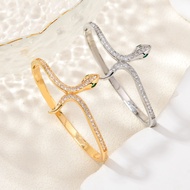 Limited Edition Snake Bracelet with Diamonds Snake Bone Shape Open Spring Bracelet Fashion Bracelet 