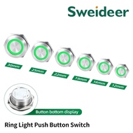 12/16/19/22/25/30mm LED Touch Elevator Button  Red Stainless Steel Push Button Switch Short-Throw Se