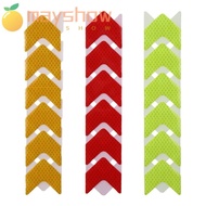 MAYSHOW 36Pcs Strong Reflective Arrow Decals, Arrow 4*4.5cm Safety Warning Stripe Adhesive Decals, Red + Yellow + Green Reflective Material Car Trunk Rear Bumper Guard Stickers