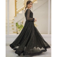 GOWN HEAVY GEORGETTE WITH FULLY EMBROIDERY*(FULLY STITCHED)