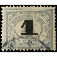 Dutch Hindia Stamp 1917 Middle Numeric 1 Cent Overprint 4 Cent