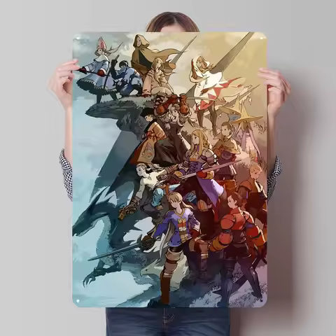 Final Fantasy Tactical XVI Metal Poster Wall Art Decor Art of Murals Custom Vintage Metal Signs for 