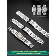Suitable for Cartier tank must Watch Strap Steel Band Cartier Men Women tank London Stainless Steel 