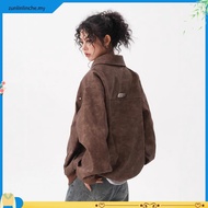 [K-2] Y2K Retro Snowflake Suede Jacket Wear Long-Sleeved Autumn Winter Warm Texture Low-Key Not Lost