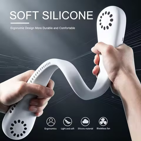Portable Mini Bladeless Fan USB Charging New Style Cooling Fan for Outdoor Use Neck-Hanging Design S