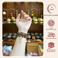 Agarwood Ring Mixed with 4-Leaf Clover and 108-Grain White Jade Bag