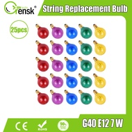 25PCS G40 mentol lampu penggantian berwarna E12 7W RGB Multicolor Globe Tungsten String mentol lampu