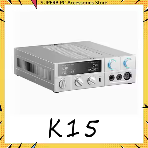 New FiiO K15 Desktop HiFi DAC Headphone Amplifier AK4493S*2,XMOS XU316 PCM768kHz DSD512 7 USB/Optica