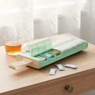 Weekly Portable Medicine Box, AM/PM Tablet Storage & Desiccant Section Kotak Ubat Mudah Alih Minggua